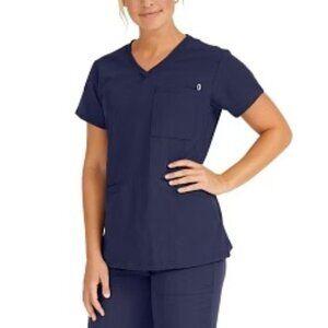Medline Berkeley AVE Women's Stretch Tunic Scrub Top 3 Pockets